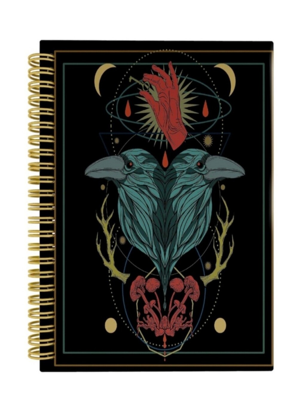 Gothic Raven Celestial Spiral Notebook Journal 164 Pages Factory Sealed